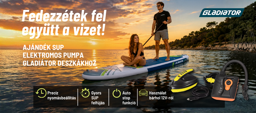 Gladiator SUP deszkák ajándék elektromos pumpával