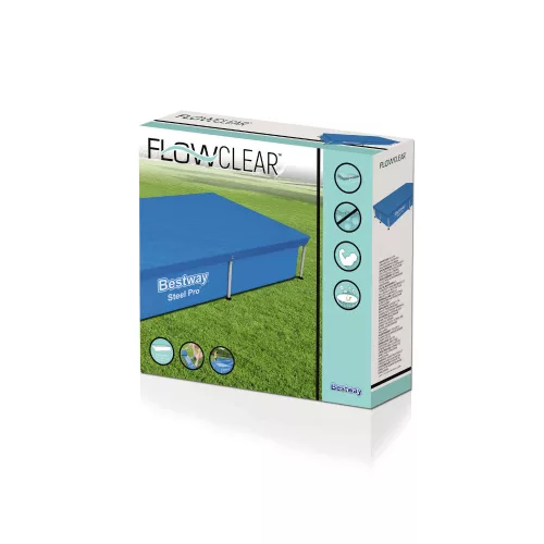 Bestway Medence takaró fólia  221 x 150 cm - Fémvázas szögletes medencéhez