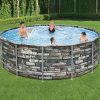 Bestway Curacao fémvázas medence szett 427 x 122 cm, kő hatású