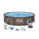 Bestway MYKONOS LUX homokszűrős vízforgatóval rattan hatású fémvázas medence szett 366 x 100 cm