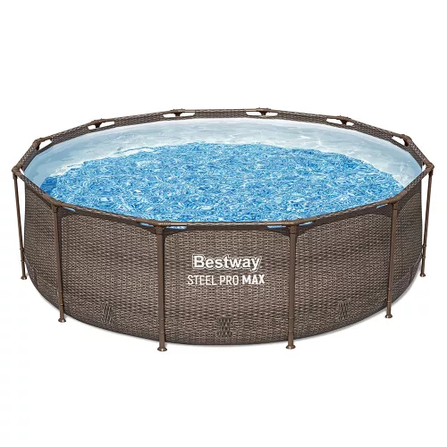 Bestway MYKONOS LUX homokszűrős vízforgatóval rattan hatású fémvázas medence szett 366 x 100 cm