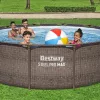 Bestway MYKONOS LUX homokszűrős vízforgatóval rattan hatású fémvázas medence szett 366 x 100 cm