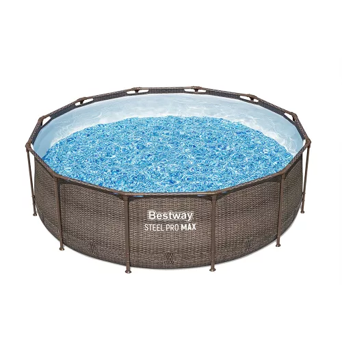 Bestway MYKONOS LUX homokszűrős vízforgatóval rattan hatású fémvázas medence szett 366 x 100 cm