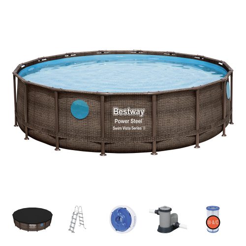 Bestway BORA BORA rattan hatású fémvázas medence szett 549 x 122 cm