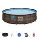 Bestway BORA BORA rattan hatású fémvázas medence szett 549 x 122 cm