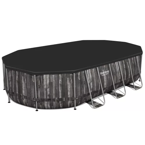 Bestway ESPIRITU fa hatású ovális fémvázas medence szett 610 x 366 x 122 cm