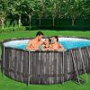 Bestway ESPIRITU fa hatású ovális fémvázas medence szett 610 x 366 x 122 cm