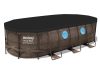 Bestway SUMATRA Ovális fémvázas rattan hatású medence szett ablakkal  549 x 274 x 122 cm