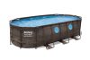 Bestway SUMATRA Ovális fémvázas rattan hatású medence szett ablakkal  549 x 274 x 122 cm