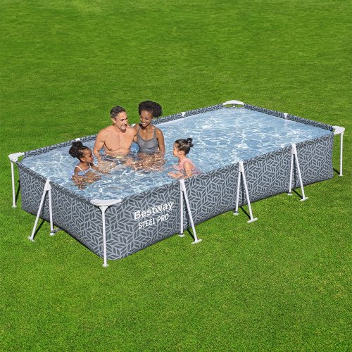 Bestway Turqouise Bay szögletes fémvázas medence szett 366 x 201 x 66 cm
