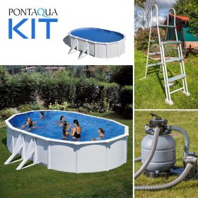   PONTAQUA KIT 5 fémfalas családi medence szett 5,0 x 3,0 x 1,2 m