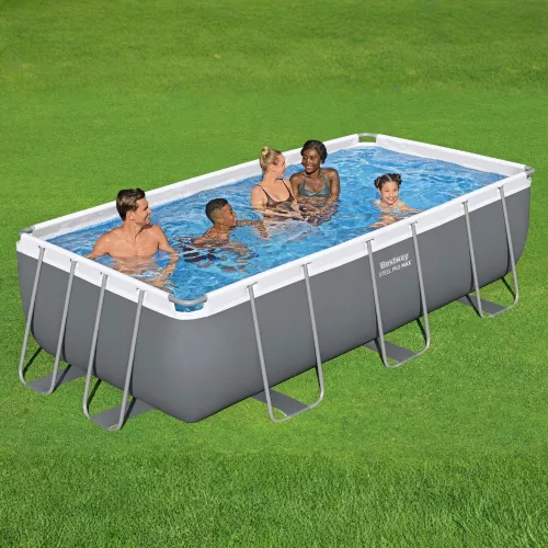 Bestway CAPRI szögletes fémvázas medence szett 404 x 201 x 100 cm