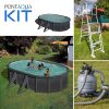 PONTAQUA KIT GRAPHITE fémfalas családi medence szett 6,1 x 3,75 x 1,2 m