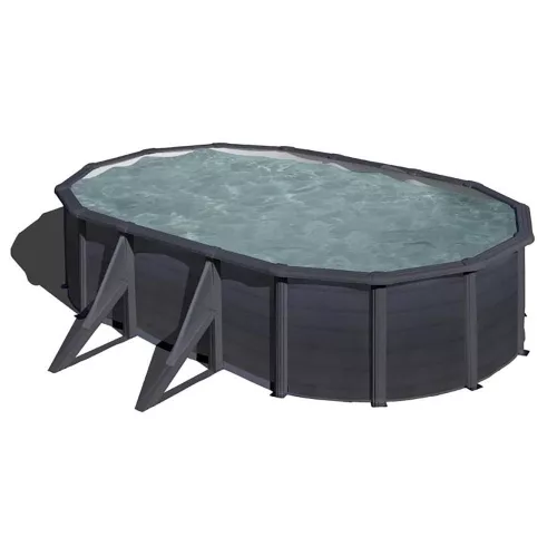 GRE KIT GRAPHITE fémfalas családi medence szett 6,1 x 3,75 x 1,2 m