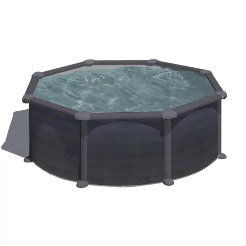 GRE KIT GRAPHITE kerek fémfalas családi medence szett 3,5 x 1,20 m