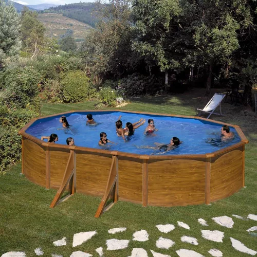 GRE KIT WOOD fémfalas családi medence szett 500 x 300 x 120 cm