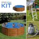 PONTAQUA KIT WOOD kerek fémfalas családi medence szett 3,5 x 1,2 m