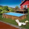 PONTAQUA TIMBER szögletes fa medence 4,0 x 2,5 x 1,19 m