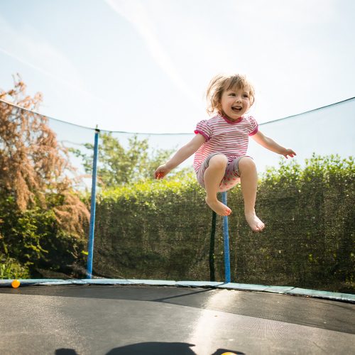 GTR PRO Blue Sky Trambulin kék, védőhálóval, 244 cm 