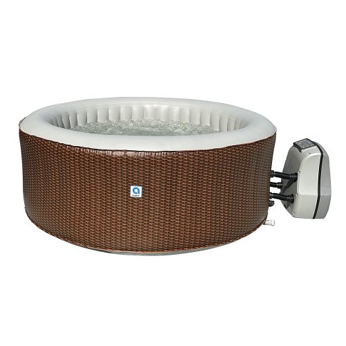 Avenli Nice barna rattan mintás felfújható jakuzzi, 204 × 70 cm, 1000 liter