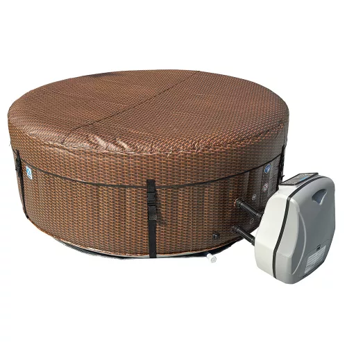 Avenli Nice barna rattan mintás felfújható pezsgőfürdő, 204 × 70 cm, 1000 liter