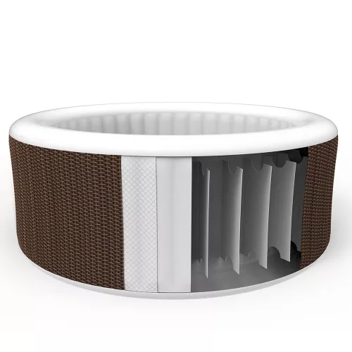 Avenli Nice barna rattan mintás felfújható pezsgőfürdő, 204 × 70 cm, 1000 liter