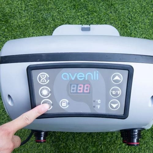 Avenli Nice barna rattan mintás felfújható pezsgőfürdő, 204 × 70 cm, 1000 liter