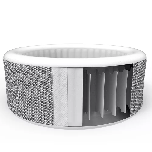 Avenli Venice szürke rattan mintás felfújható pezsgőfürdő, 204 × 70 cm, 1000 liter