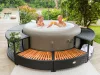 Lay-Z-Spa kör alakú rattan pezsgőfürdő bútor, 180 cm, fekete