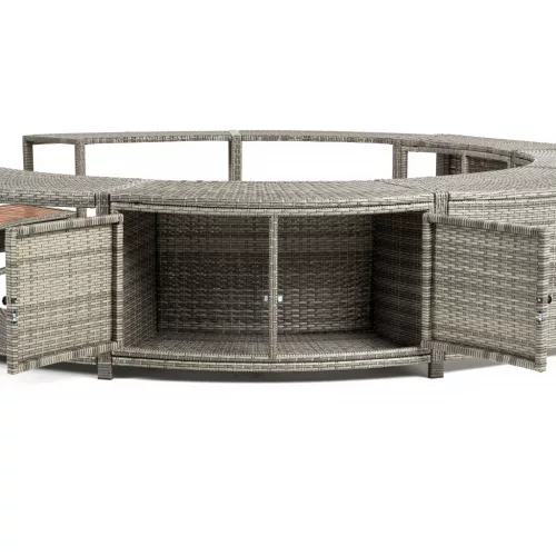 Lay-Z-Spa kör alakú rattan pezsgőfürdő bútor, 200 cm, szürke