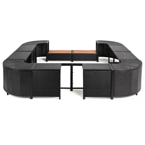 Lay-Z-Spa négyzet alakú rattan pezsgőfürdő bútor, 188 cm, fekete