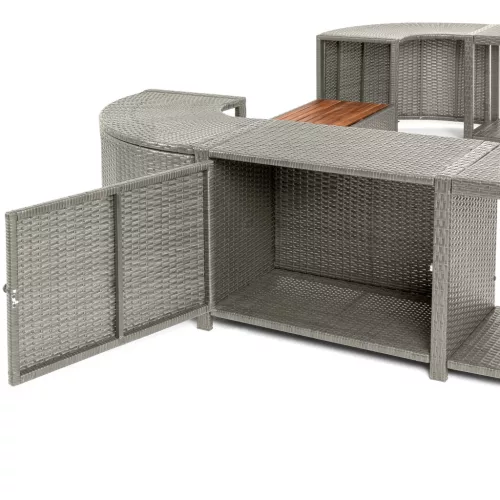 Lay-Z-Spa négyzet alakú rattan pezsgőfürdő bútor, 188 cm, szürke