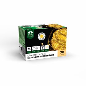   Dekortrend Napelemes fényfüzér, 70 LED, meleg fehér, csíptetővel