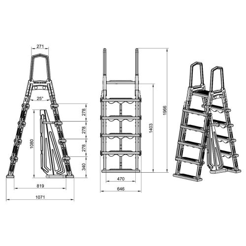 Pontaqua földfeletti A-létra (PE)