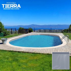   TIERRA CLOUD  POOL süllyesztett ovális medence 7,0 x 3,0 x 1,5 m, szürke színű fóliával