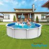 Pontaqua Family Pool kerek 300 x120 cm, papírfehér, 0,4mm PVC fólia, 2 gégecső, szkimmer, befúvó