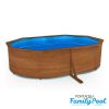 Pontaqua Family Pool ovális 490 x 360 x120 cm, fa mintás, 0,4mm PVC fólia, 2 gégecső, szkimmer, befúvó
