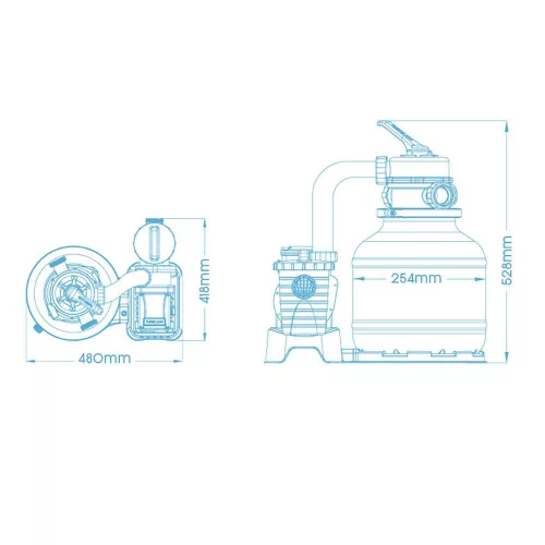Flowclear Homokszűrős vízforgató 5,6 m³/h, ChemConnect vegyszeradagolóval