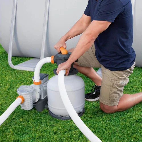 Flowclear Homokszűrős vízforgató 8 m³/h ChemConnect vegyszeradagolóval