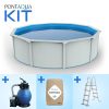 Pontaqua Family Pool KIT WHITE kerek fémfalas családi medence szett 360 x 120 cm