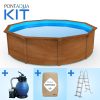 Pontaqua Family Pool KIT WOOD kerek fémfalas családi medence szett 460 x 120 cm