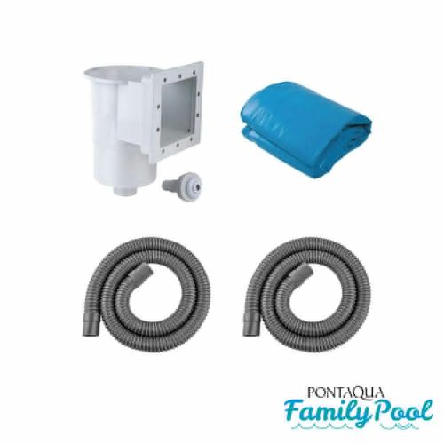 Pontaqua Family Pool KIT WHITE ovális fémfalas családi medence szett 490 x 360 x 120 cm