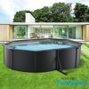 Pontaqua Family Pool KIT ANTRACIT ovális fémfalas családi medence szett 490 x 360 x 120 cm