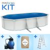 Pontaqua Family Pool KIT WHITE ovális fémfalas családi medence szett 610 x 360 x 120 cm
