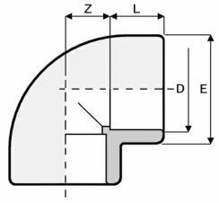 PVC könyök D50