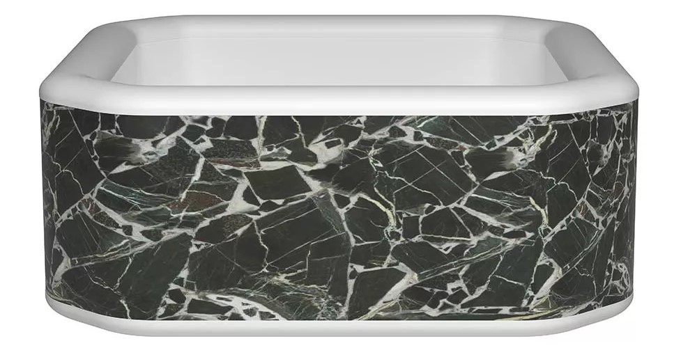 Avenli Oslo fekete márvány mintás felfújható jakuzzi, 170 × 170 × 70 cm, 760 l