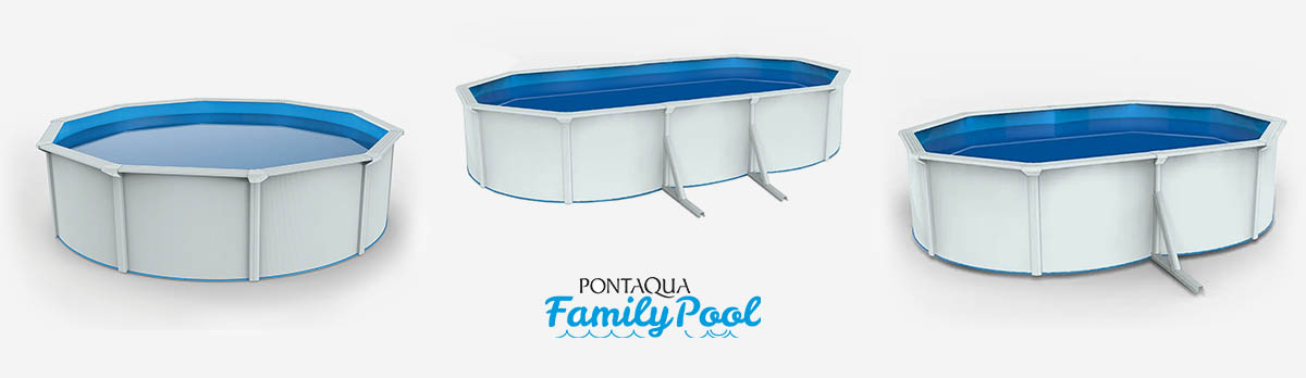 Pontaqua Family Pool elegáns papírfehér merevfalú medencecsalád